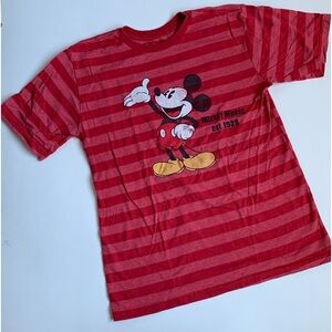 DISNEY Mickey Youth Stripe T-Shirt Size 10-12